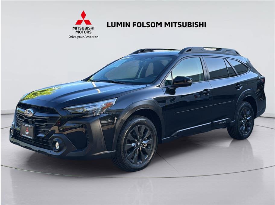 2023 Subaru Outback Onyx Edition XT in Crystal Black Silica — front three-quarter view