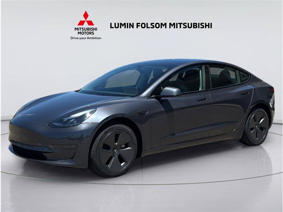 2023 Tesla Model 3 Standard Sedan 4D in Gray — front three-quarter view