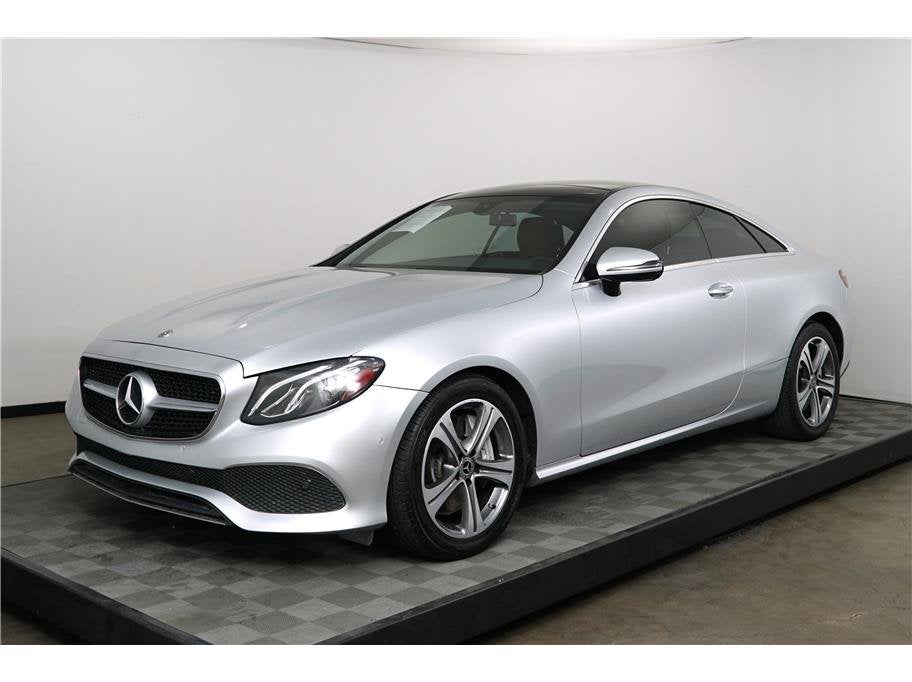 2018 Mercedes-Benz E-Class E 400 in Silver — front three-quarter view